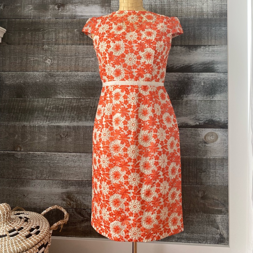 Muse Floral Orange and White Dress